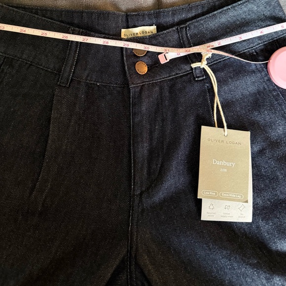 NEW-Danbury Mint Dark Blue Flare & Wide Leg Jeans - Picture 9 of 14